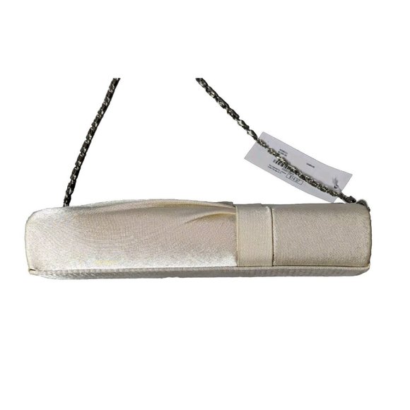 Charming Charlie‎ Cream Quilted Purse Clutch Wristlet Silver Chain Shoulder New - Picture 8 of 9